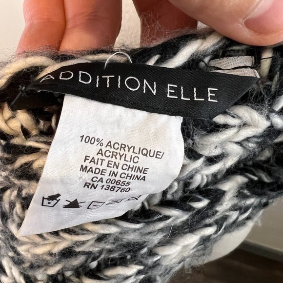 🌿4/$35🌿 ADDITION‎ ELLE Black White Knit Scarf - Picture 3 of 4